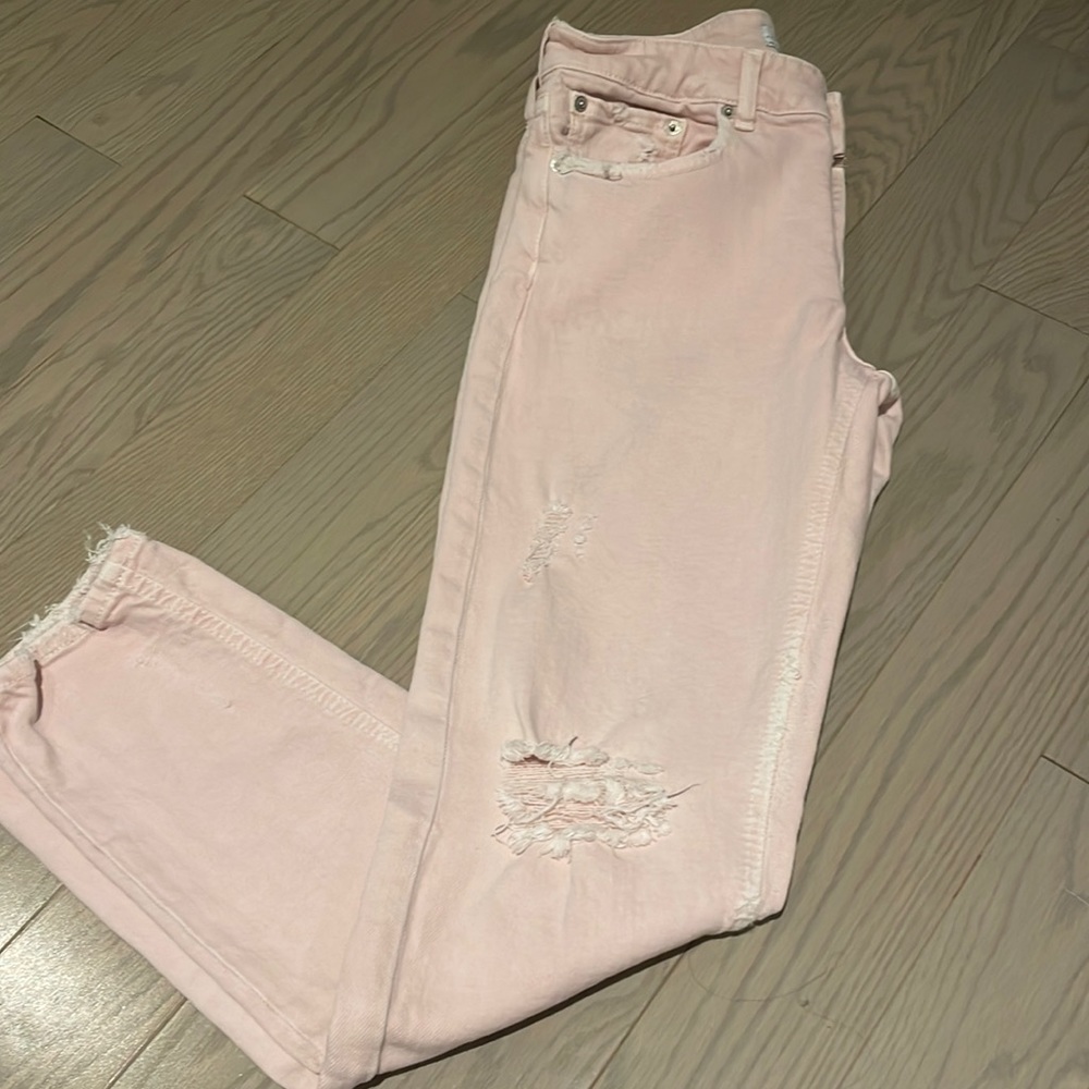 Zara pastel pink denim size 34. Worn once- excellent condition